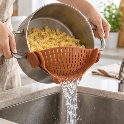 Clip-On Pot Strainer — lifestyle