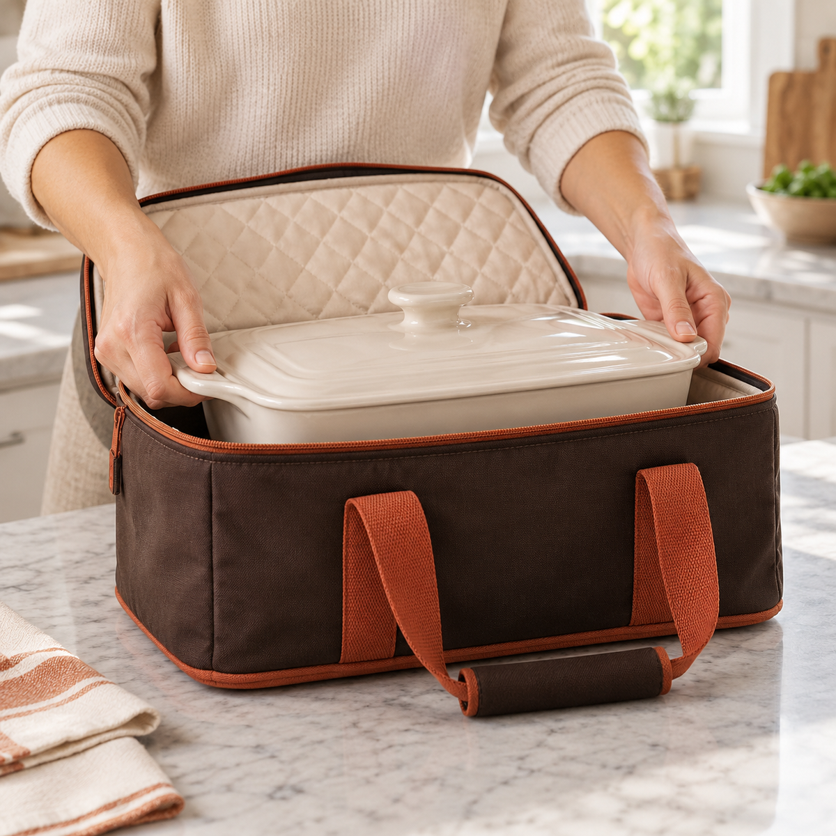 Insulated Casserole Carrier — lifestyle