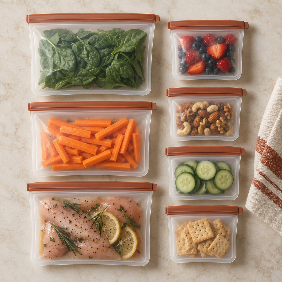 Reusable Food Storage Bag Set — overview
