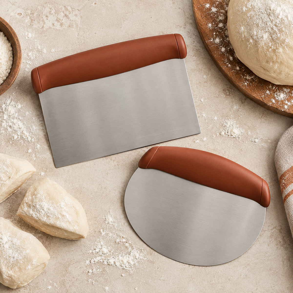 Stainless Dough Scraper Set — overview